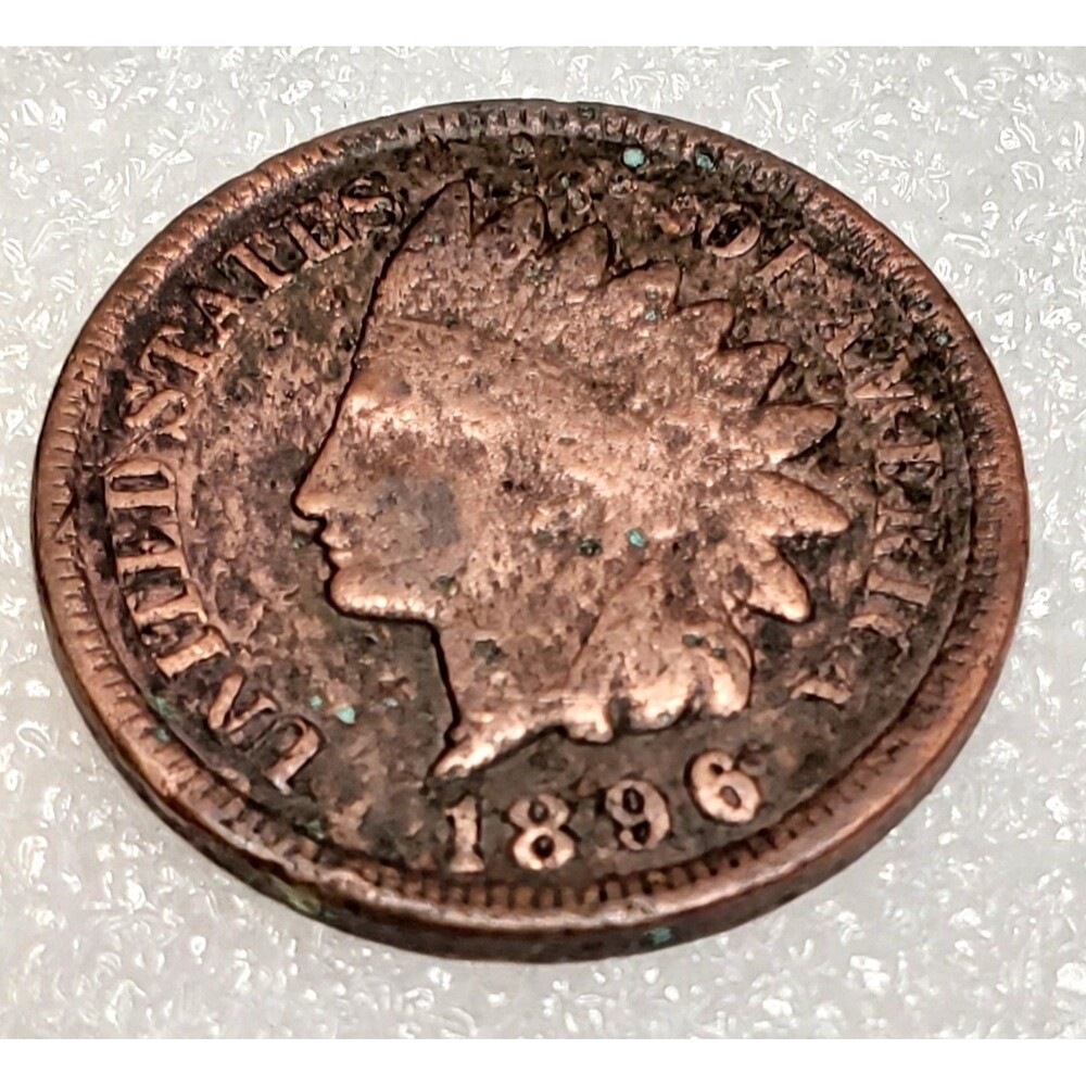1896 Indian Head Cent Penny - Vintage US 1C - Circulated Ungraded Copper